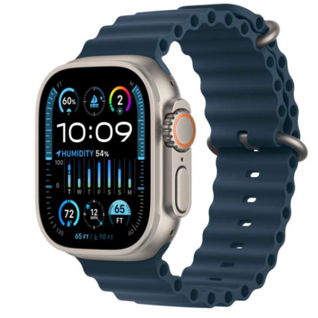 apple-Ultra 2 Titanium Case Ocean Band-blue-1 ساعت هوشمند اپل مدل Ultra 2 Titanium Case Ocean Band 49mm